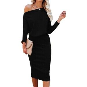Off The Shoulder Bodycon Midi Dress Sz L